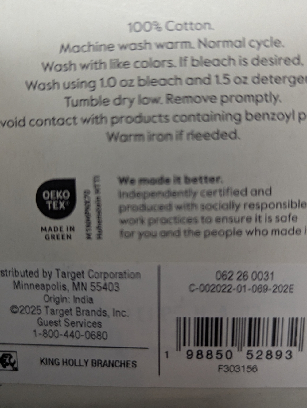 NWT Threshold Holly Branches Cotton King Sheet Set - Picture 9 of 9